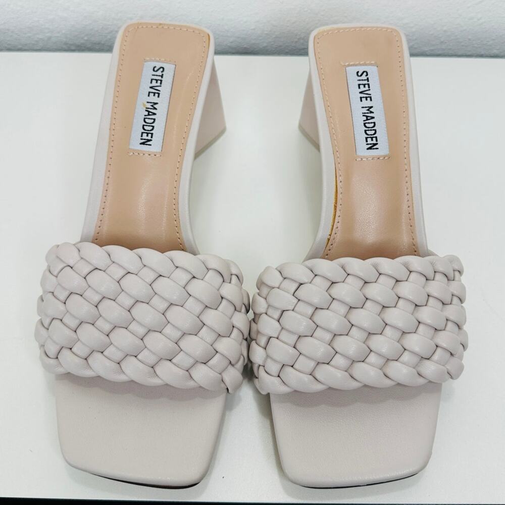 Steve Madden Bone Monte Carlo Braided Triangle Heel Sandal 6